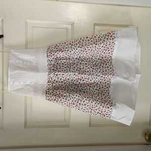 Strapless White Cherry Print Dress Size 3